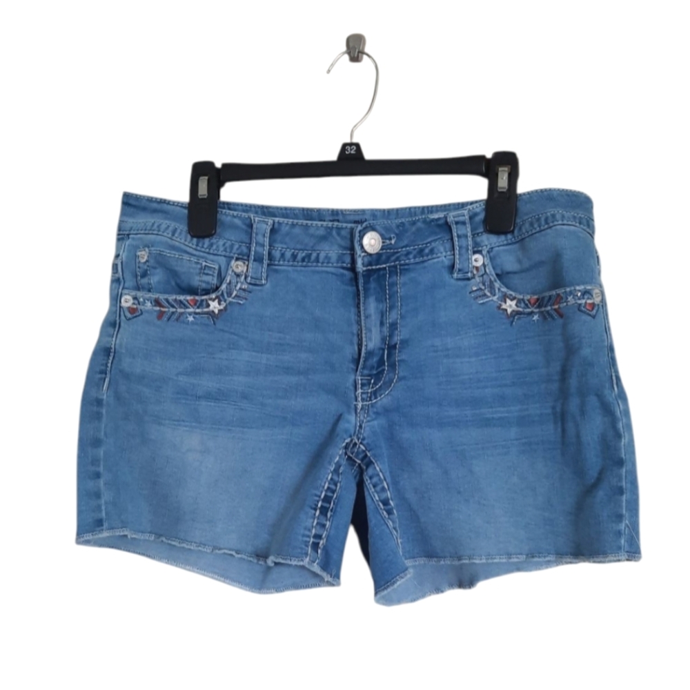 Knox Rose Embellished Mid Rise Midi Shorts Bling Blingy Y2k Inspired